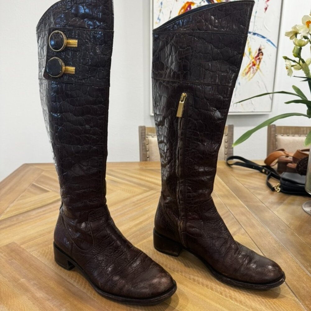 Rachel Zoe Jacqueline Crocodile Leather Boots